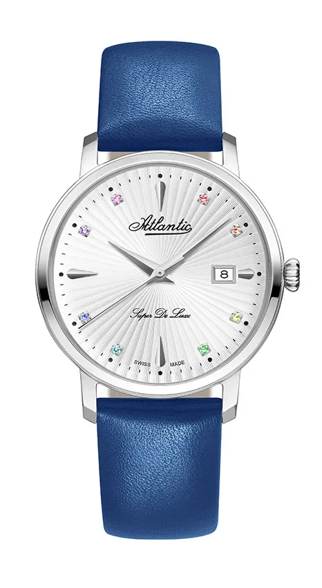 atlantic-watch-super-de-luxe-precious-stones-damenuhr-blau-leder image 1
