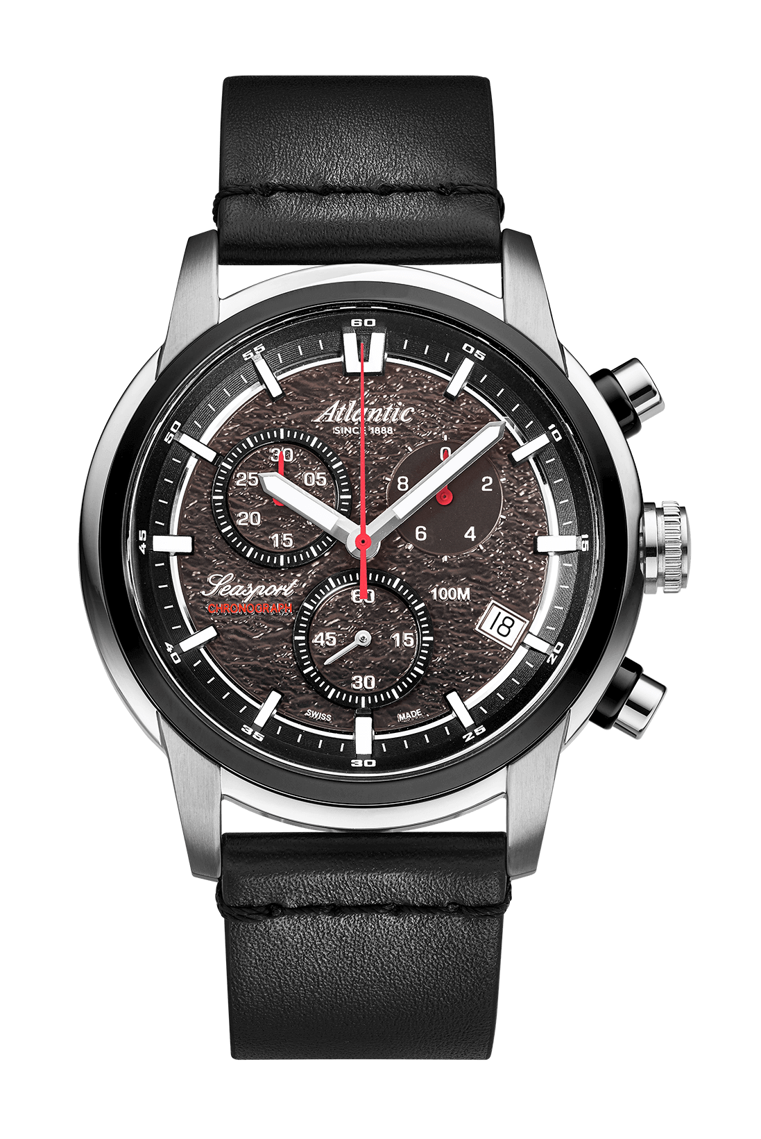 atlantic-watch-seasport-nd-chronograph-anthrazit-leder-herrenuhr image 1