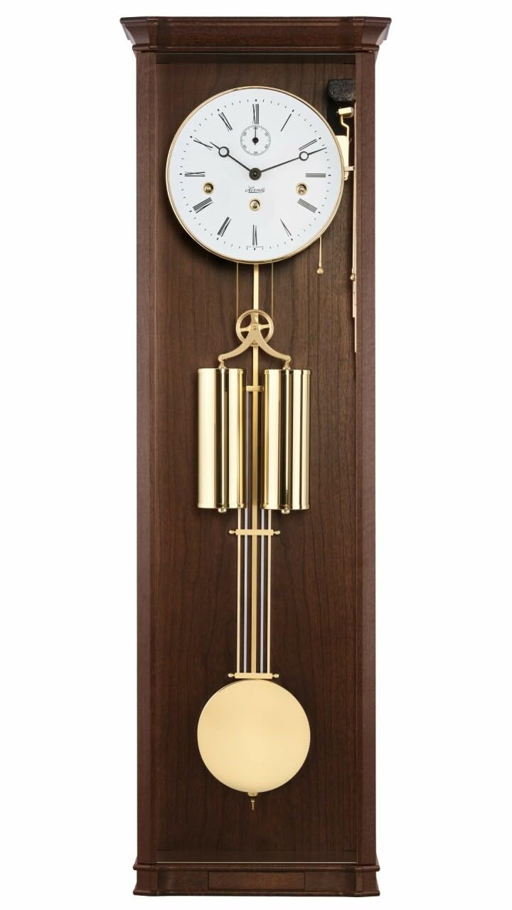 hermle-regulateur-nussbaum-messing-mechanische-tischuhr-8-tage-mit-westminster-s image 1