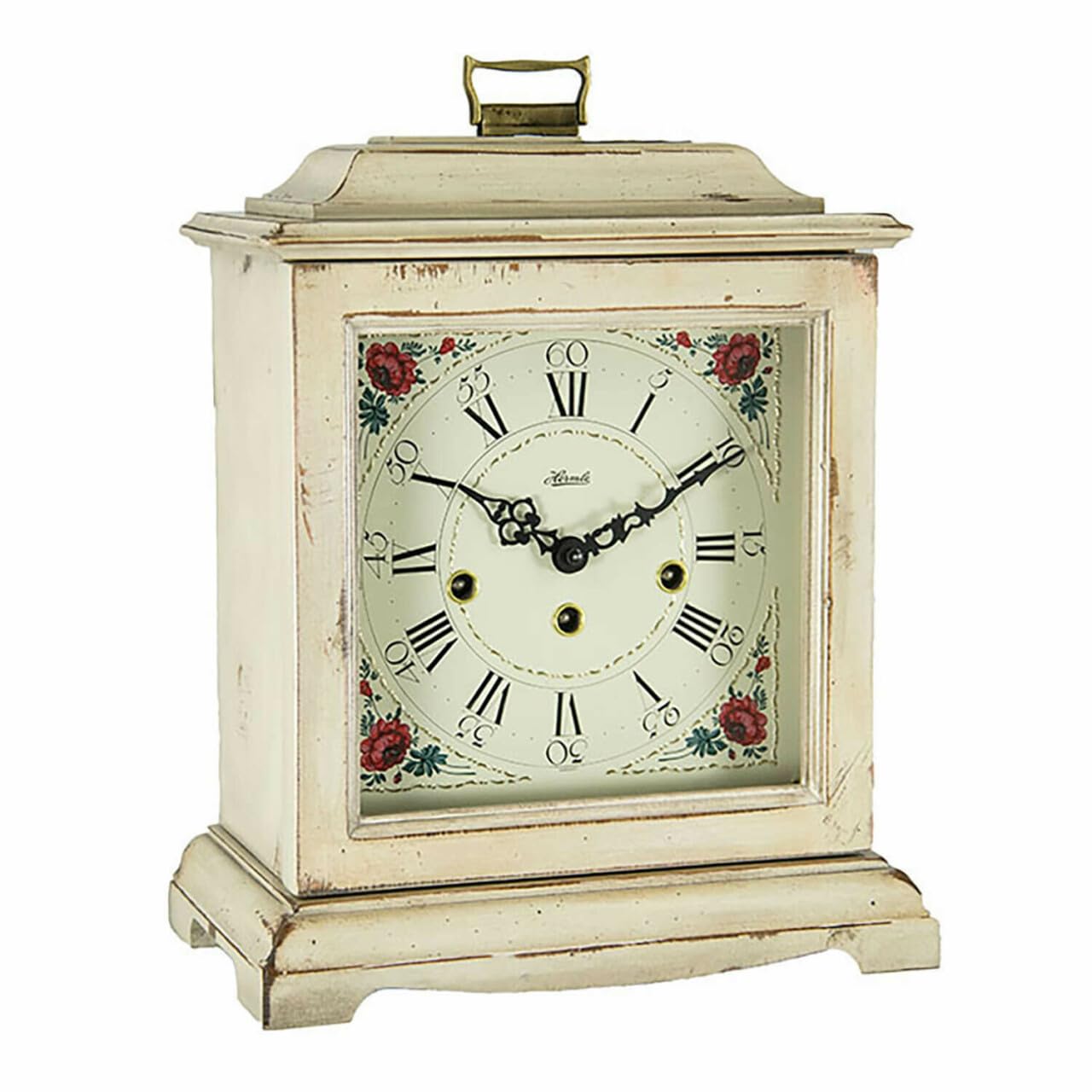 hermle-22915-v60340-tischuhr-mechanisch-floral-off-white image 1