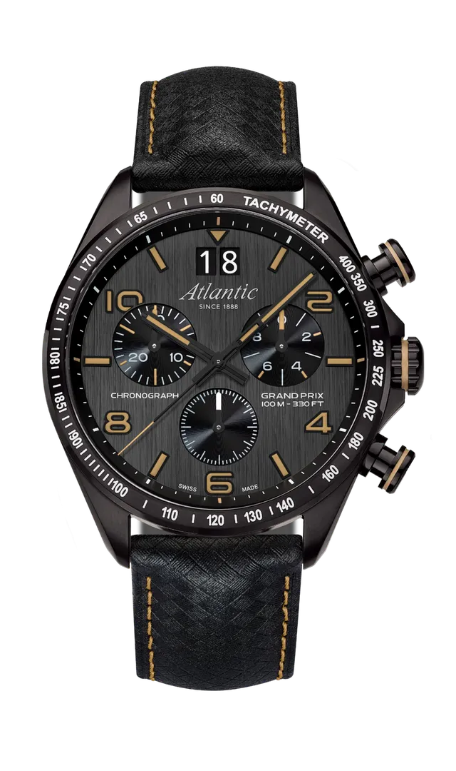 atlantic-watch-grand-prix-quartz-chronograph-black-dlc-sand-carbon image 1