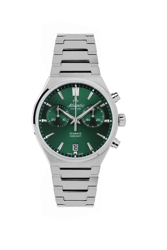 atlantic-watch-seawave-chrono-gr-n-metallband-40mm image 1