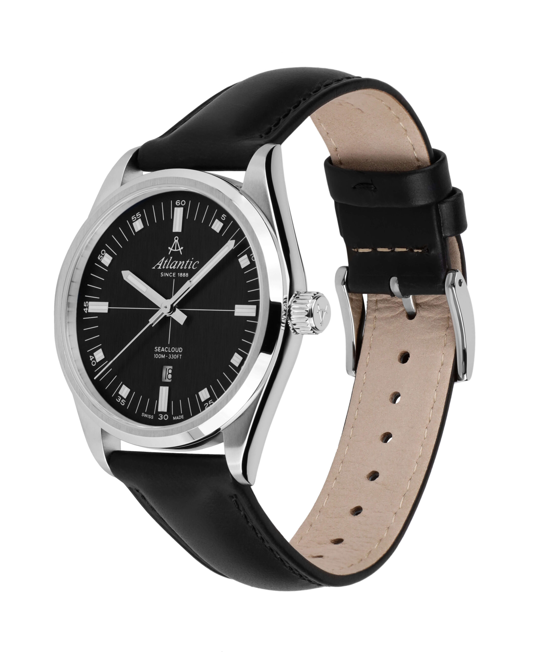 atlantic-watch-seacloud-herrenuhr-schwarz-leder-saphirglas image 3