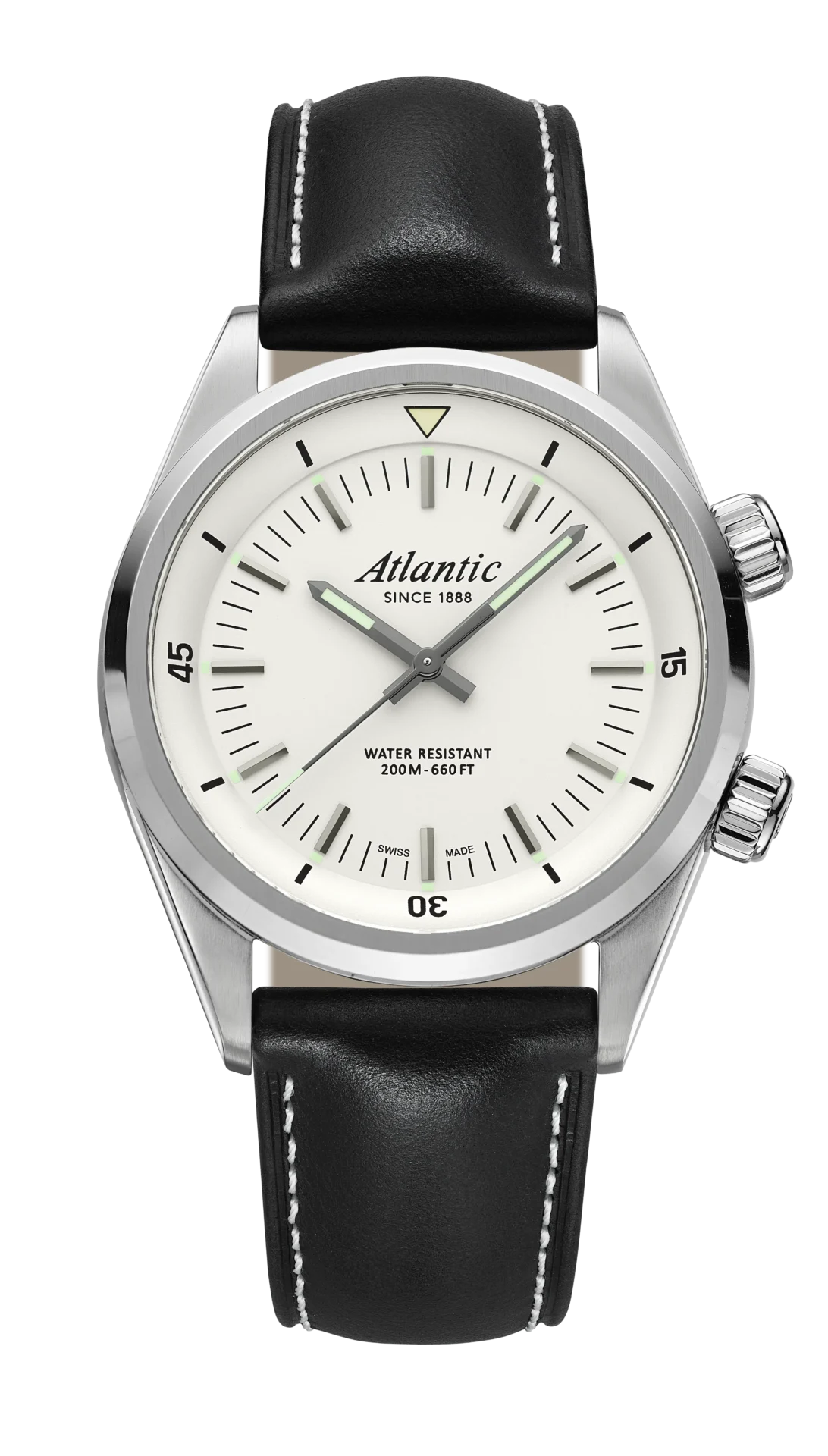 atlantic-watch-seacloud-diver-herrenuhr-white-dial-lederarmband image 1