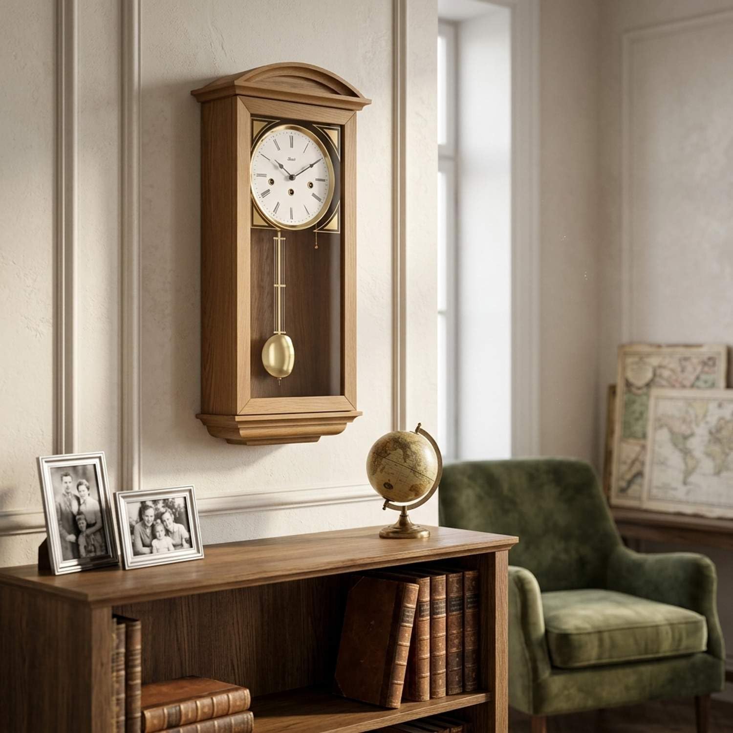 hermle-newport-pendelwanduhr-regulator-eiche-8-tage-westminster-71025-040341 image 2