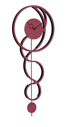hermle-61023-362200-wanduhr-modern-rot-schwarz-68-cm-mit-pendel image 2