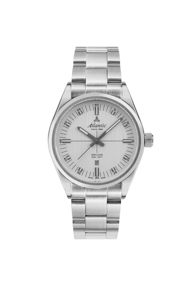 atlantic-watch-seacloud-herrenuhr-silbernes-zifferblatt-metallband image 1