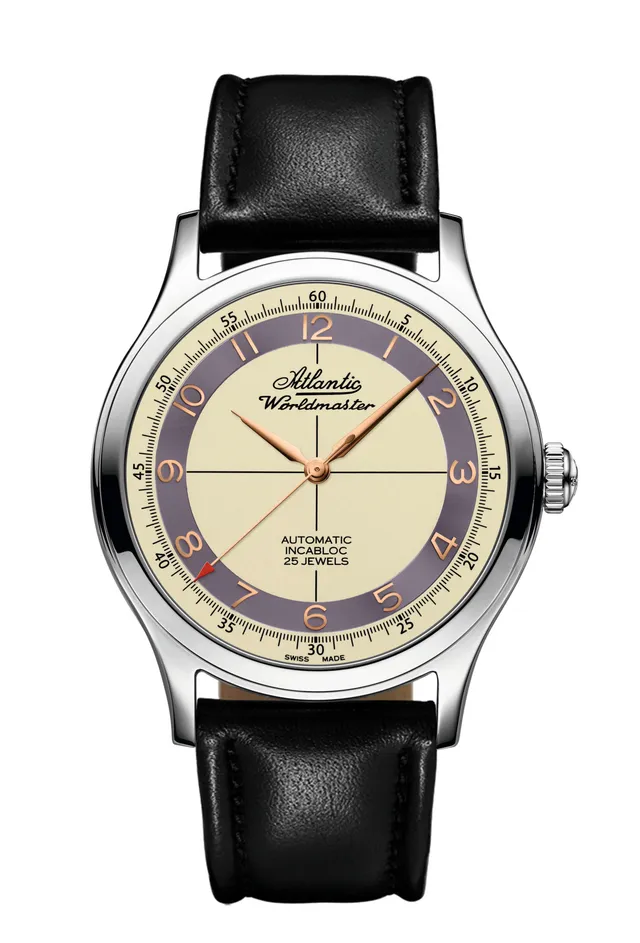 atlantic-watch-worldmaster-original-automatik-herren-armbanduhr-creme-blau image 1