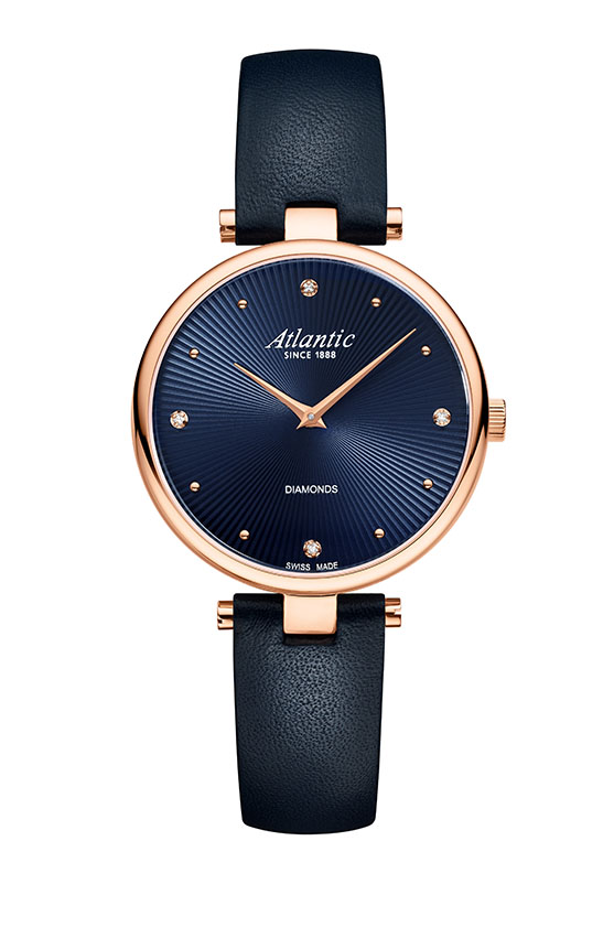 atlantic-watch-elegance-royal-diamonds-pattern-edition-damenuhr-blau-leder image 1