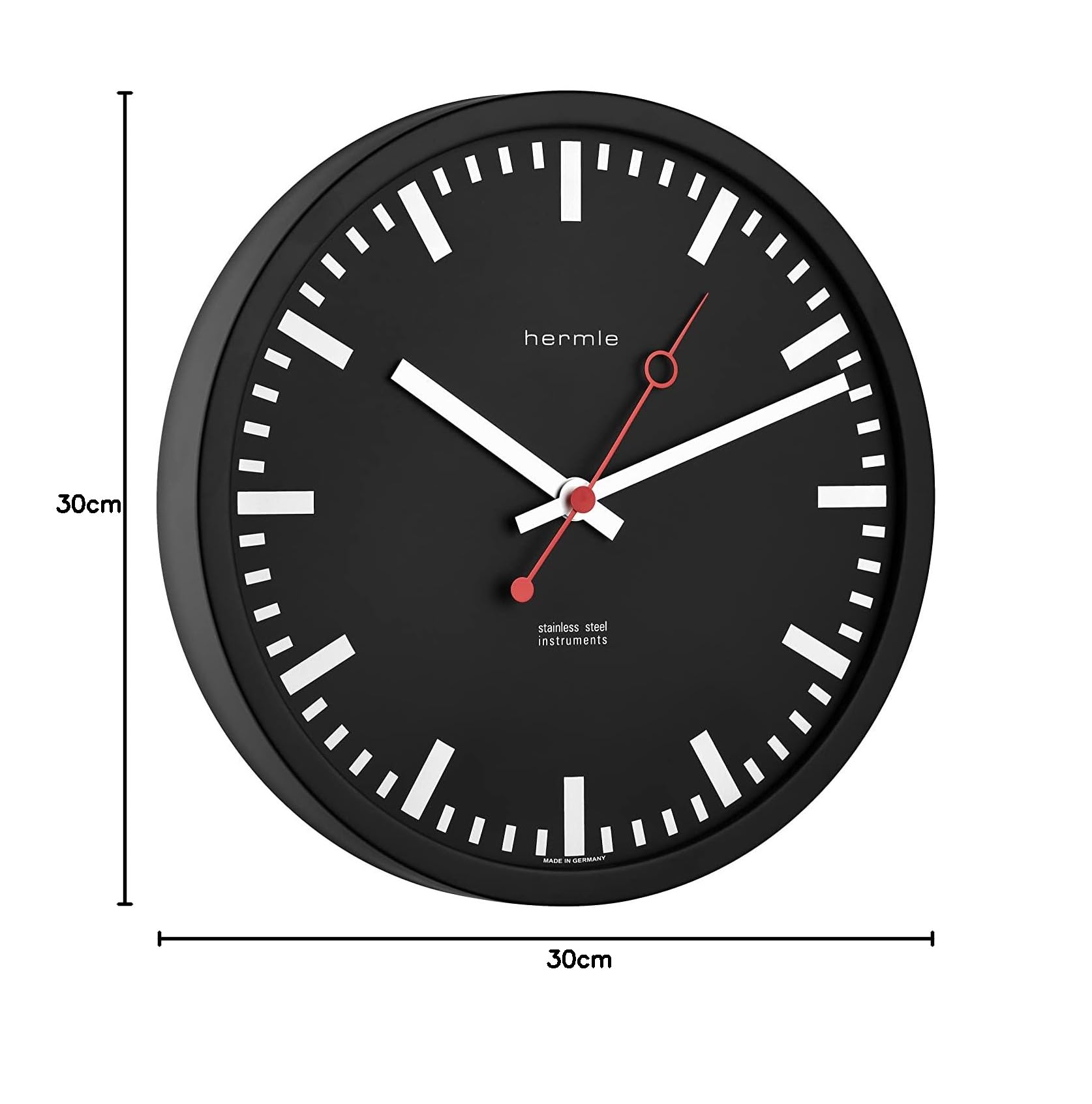 hermle-30471-742100-wanduhr-edelstahl-30-cm-quarz image 2