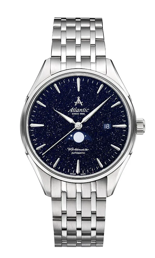 atlantic-watch-worldmaster-nightsky-moonphase-herrenuhr-blau-aventurin-edelstahl image 1