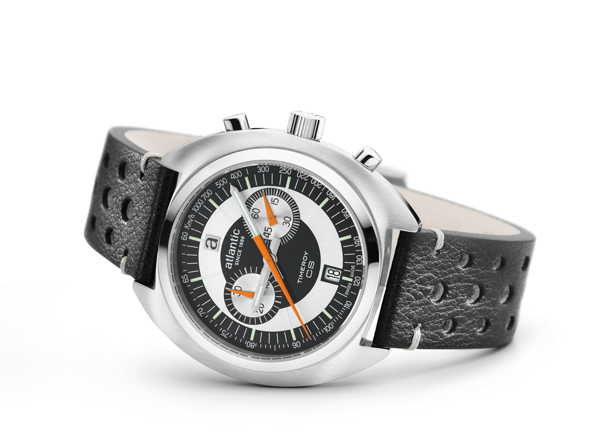 atlantic-watch-timeroy-cs-chrono-herrenuhr-schwarzes-leder image 2