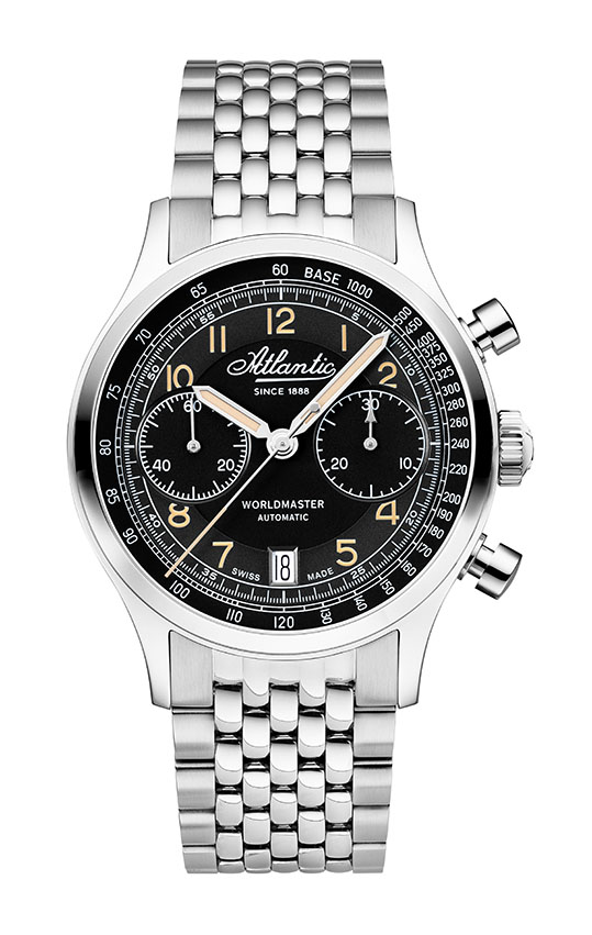 atlantic-watch-worldmaster-bicompax-chronograph-herrenuhr-schwarz-metallband image 1