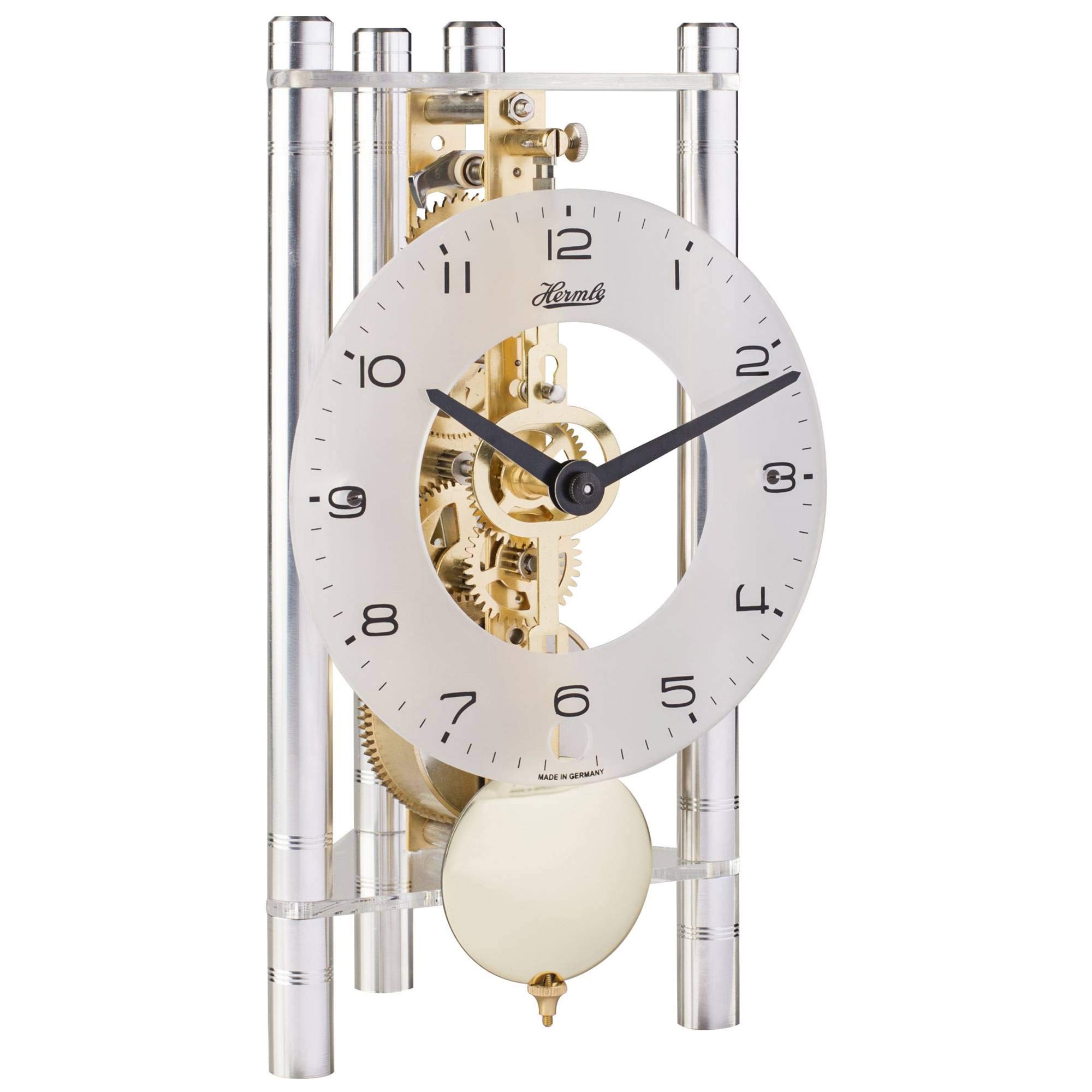 hermle-23022x40721-lakin-dreieckige-tischuhr-silber-8-tage-werk image 1