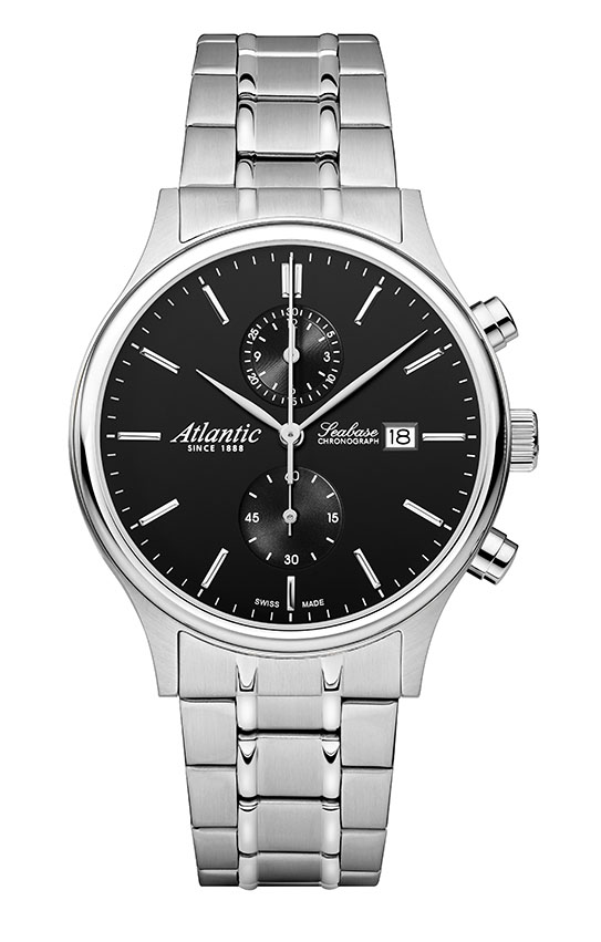atlantic-watch-seabase-chronograph-stahl-schwarz image 1