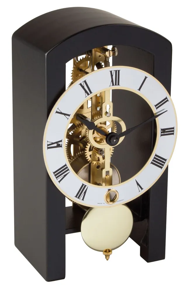 hermle-23015-740721-moderne-tischuhr-schwarz-18-x-19-x-11-cm-mit-14-tage-skelett image 1