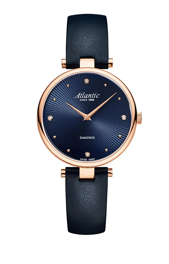 atlantic-watch-elegance-royal-diamonds-pattern-edition-damenuhr-blau-leder image 1