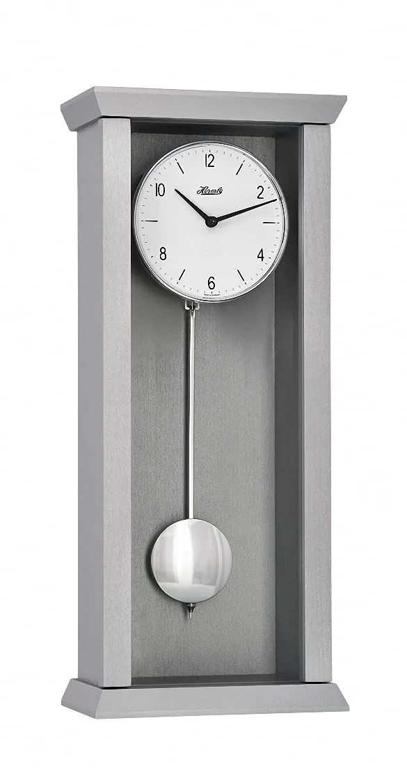 hermle-71002-l12200-avantgardistische-pendelwanduhr-quarz-hellgrau-57-cm image 1