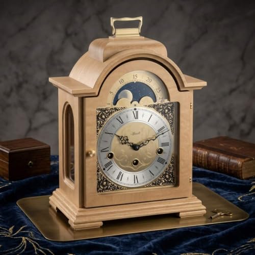 hermle-22864-050340-tischuhr-eiche-hell-mit-mondphase-und-westminster-schlag image 6