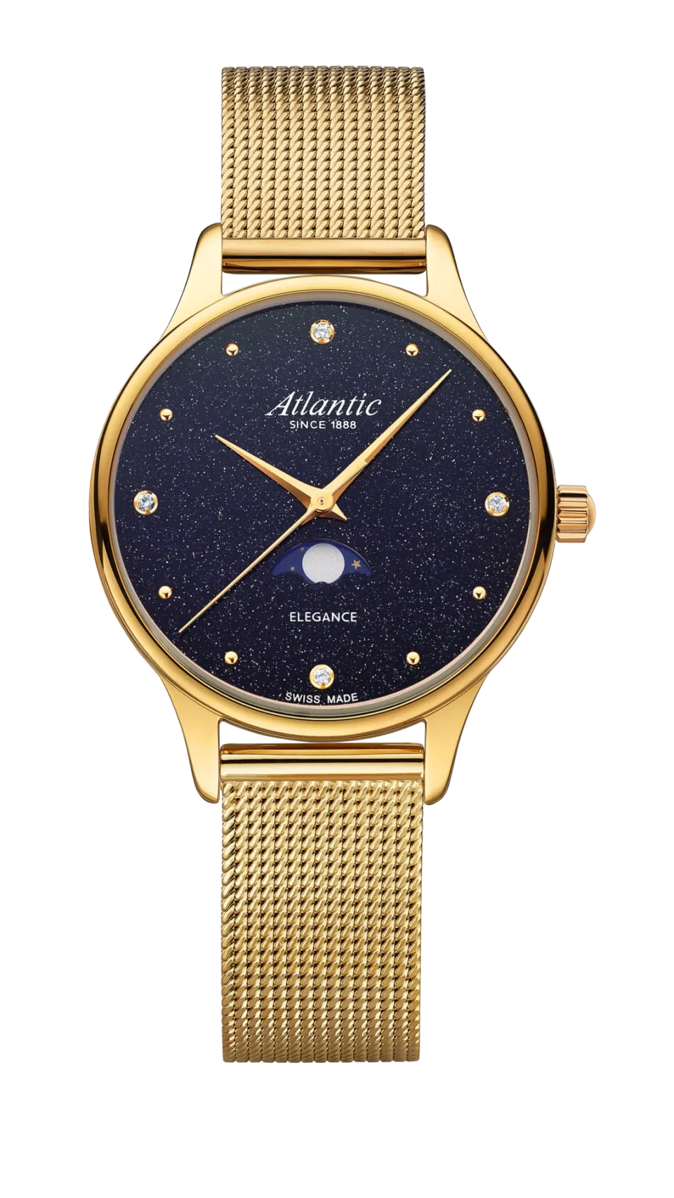 atlantic-watch-elegance-nightsky-damen-armbanduhr-gelbgold-mesh-mit-mondphase-av image 1