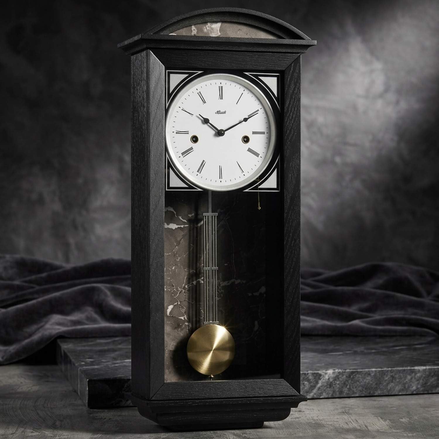 hermle-newport-pendelwanduhr-regulator-schwarz-14-tage-71024-740141 image 3