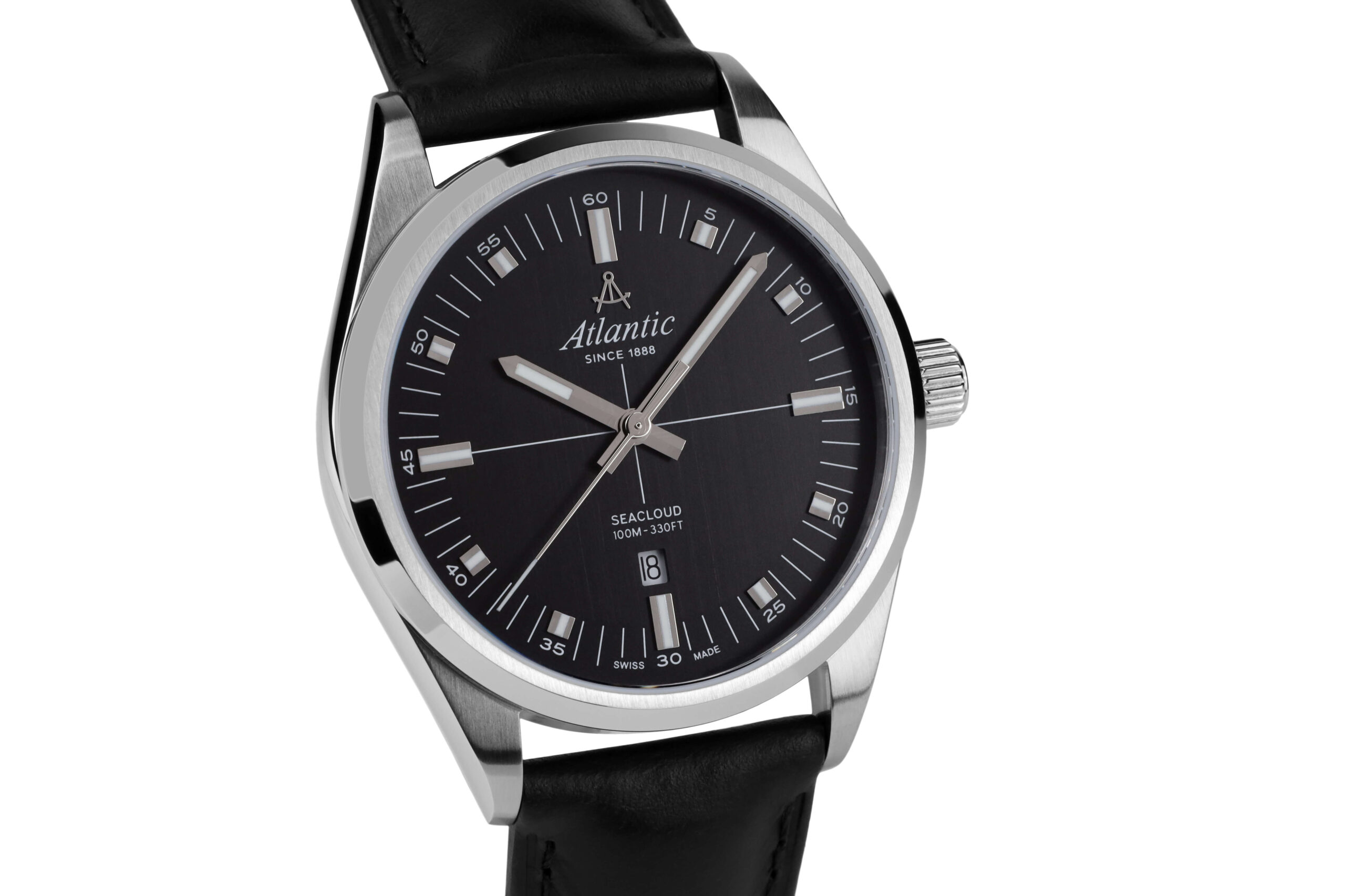 atlantic-watch-seacloud-herrenuhr-schwarz-leder-saphirglas image 2