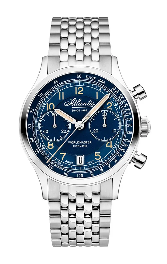 atlantic-watch-worldmaster-bicompax-chronograph-blau-metallarmband image 1