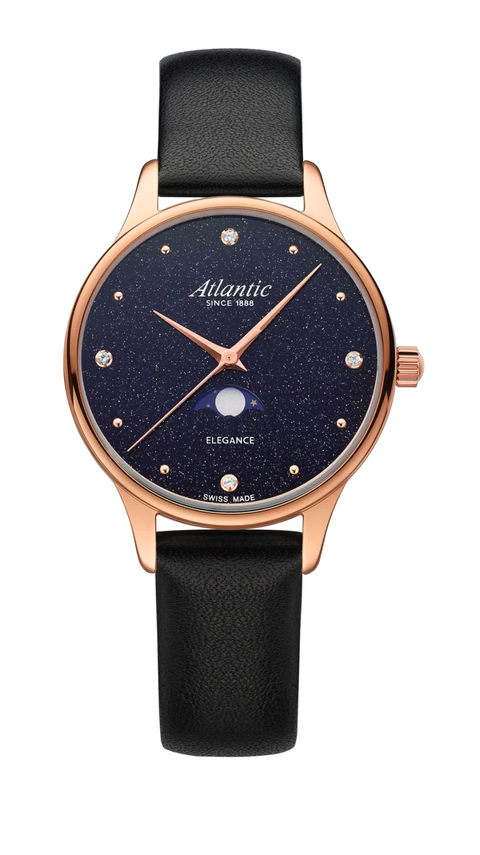atlantic-watch-elegance-nightsky-aventurin-mondphase-herrenuhr-ros-gold-leder image 1