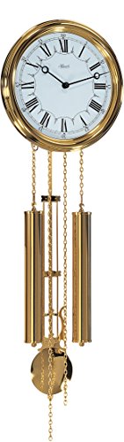 hermle-60992-002214-heimuhr-quarz-mit-lyrapendel-gold-messing image 2