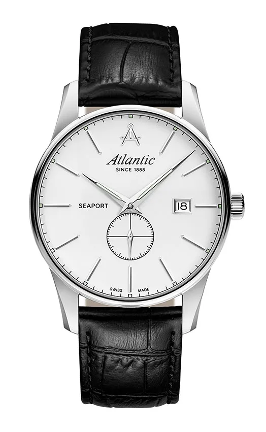 atlantic-watch-seaport-small-second-herrenuhr-wei-leder image 1