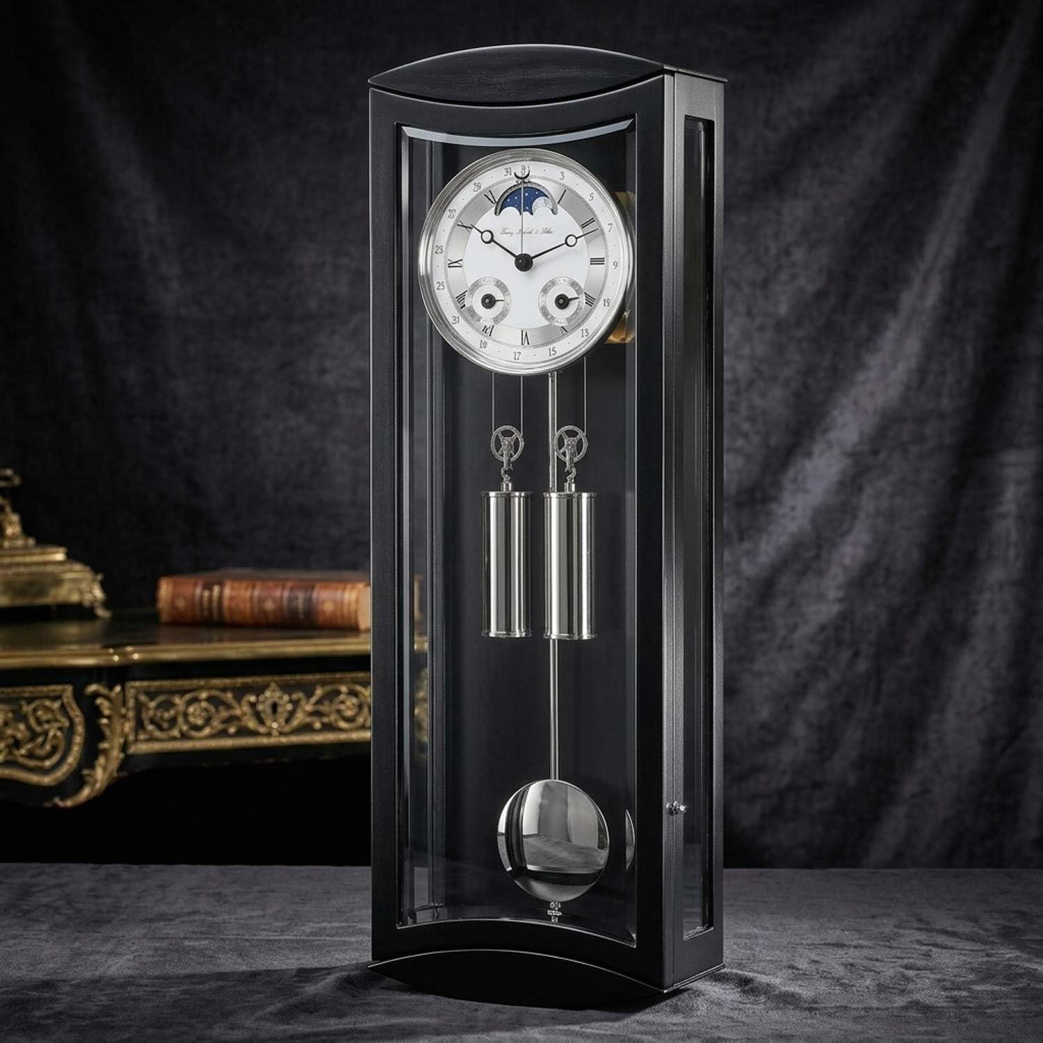 hermle-mornington-70650-740058-regulator-pendelwanduhr-schwarz image 3