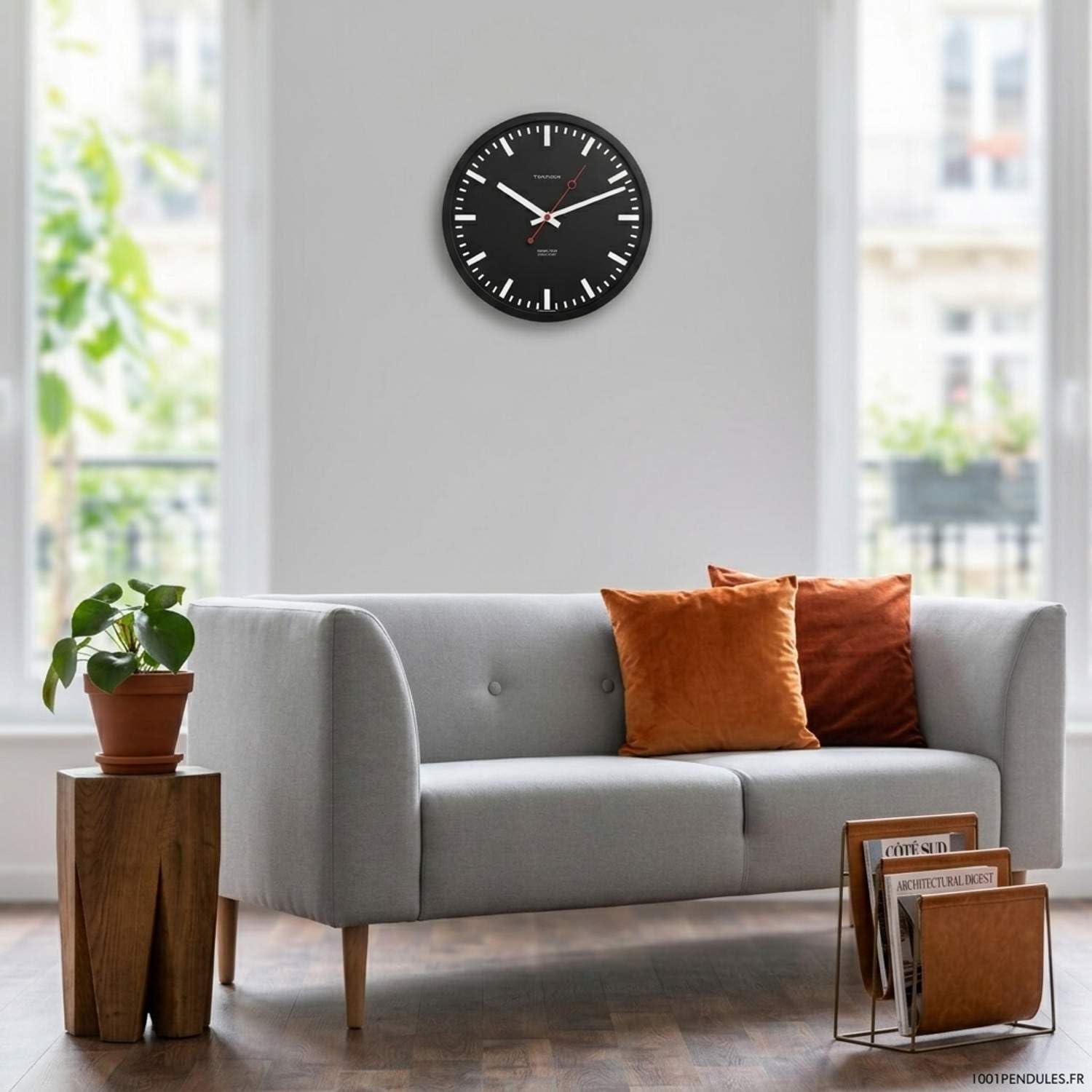 hermle-wanduhr-edelstahl-geb-rstet-mineralglas-quarz image 2
