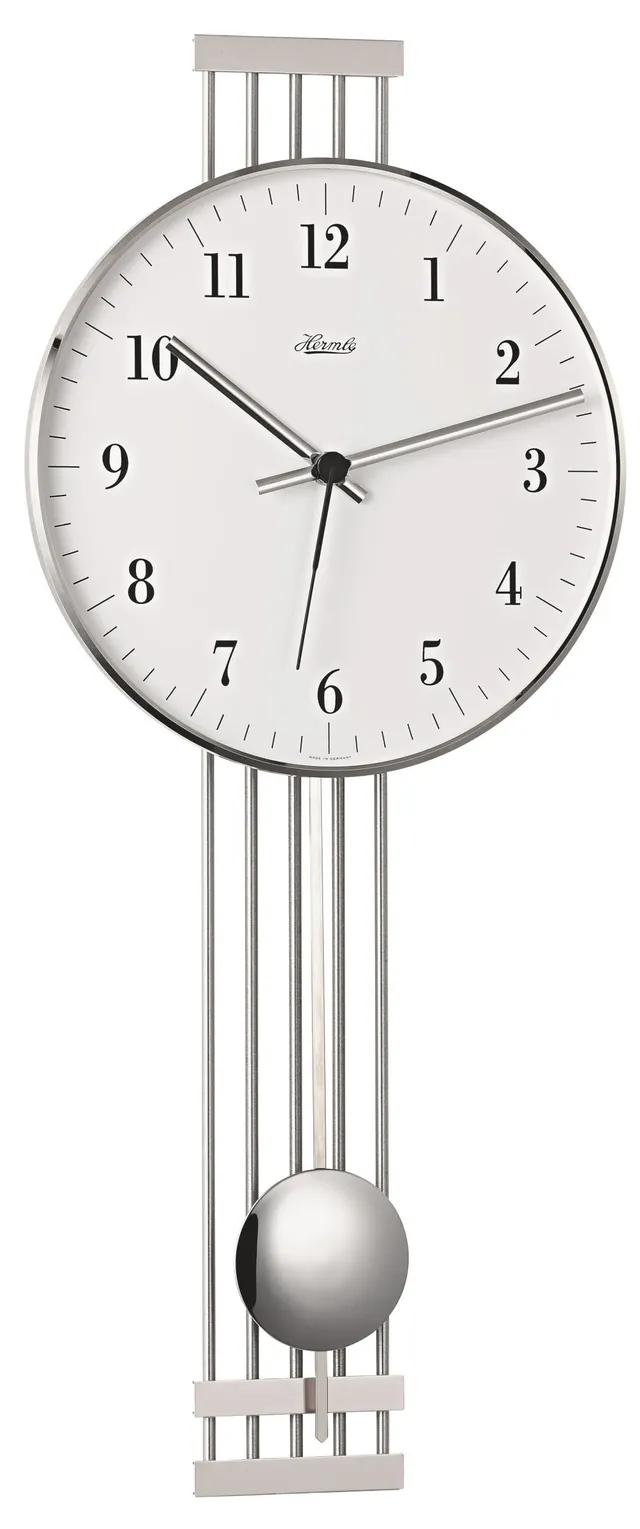 hermle-highbury-ii-70981-000871-funk-pendelwanduhr-chrom image 1