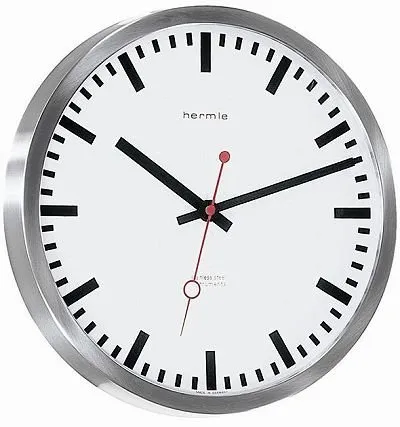 hermle-grand-central-30471-000870-funk-wanduhr-edelstahl-30-cm image 1
