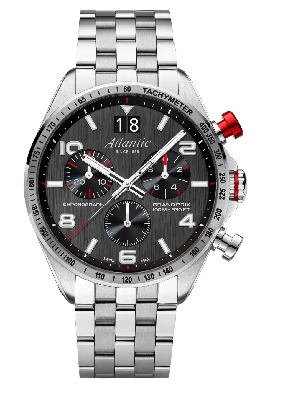 atlantic-watch-grand-prix-quartz-chronograph-herrenuhr-schwarz-stahl image 1