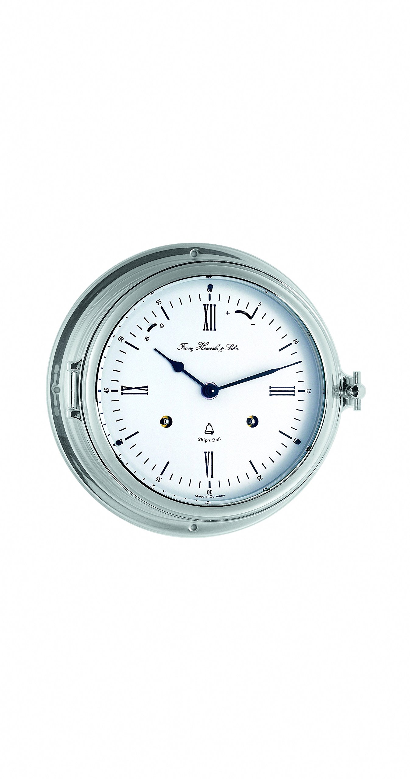 hermle-35066-000132-schiffsuhr-messing-vernickelt-glasenschlag image 1