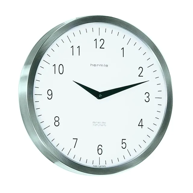 hermle-bahnhofsuhr-30466-002100-quarz-wanduhr-silber image 1