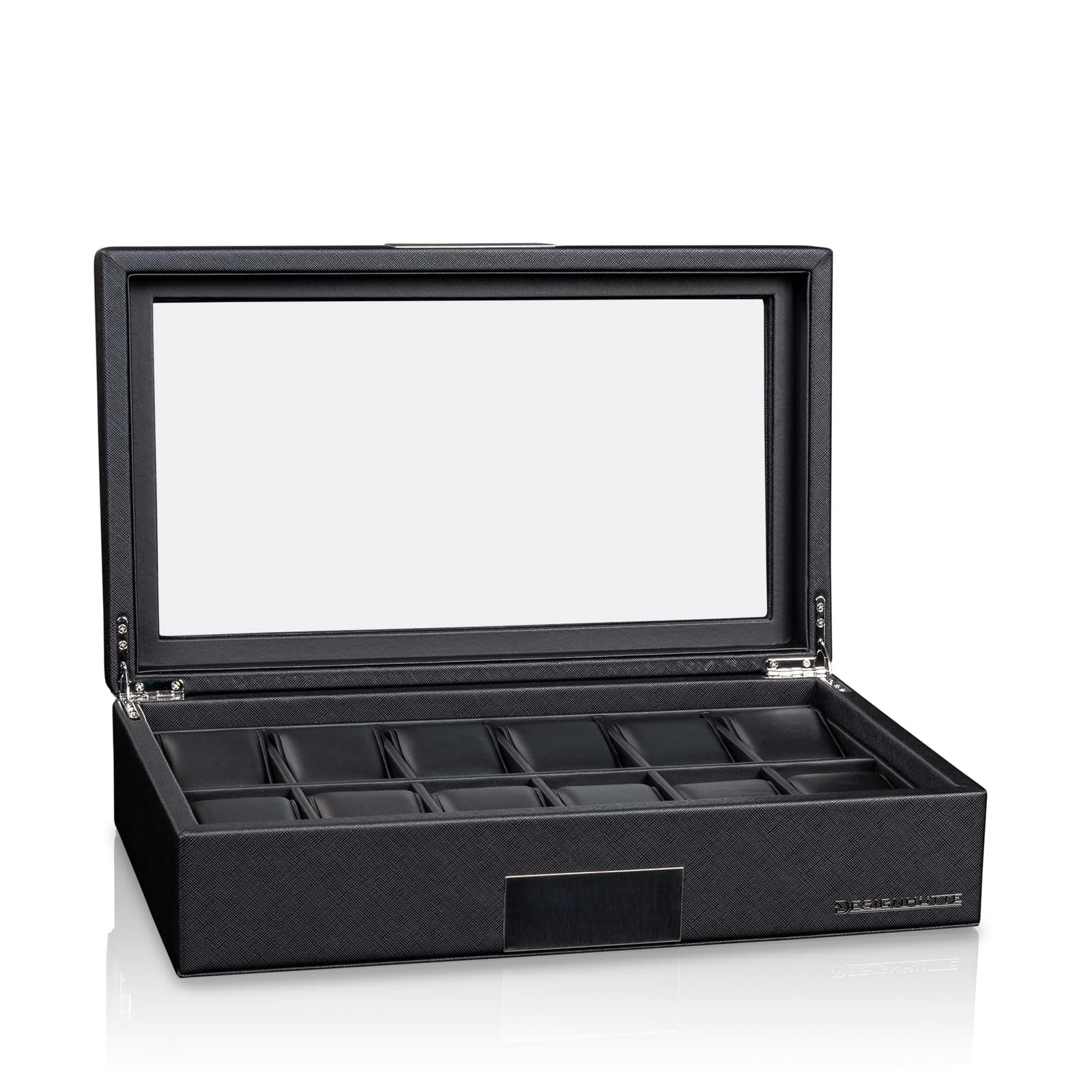 designh-tte-aturo-12-uhrenbox-schwarz-saffiano-f-r-12-uhren image 1
