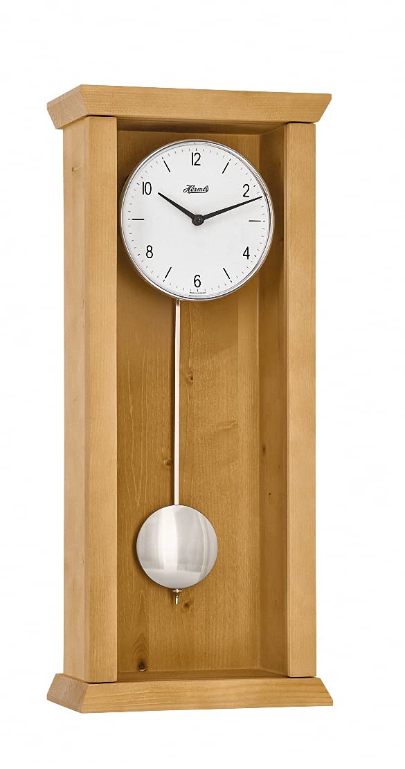 hermle-71002-n42200-pendelwanduhr-quarz-fichte-honig-57-cm image 1