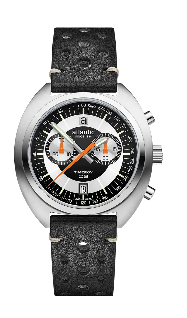 atlantic-watch-timeroy-cs-chrono-herrenuhr-schwarzes-leder image 1