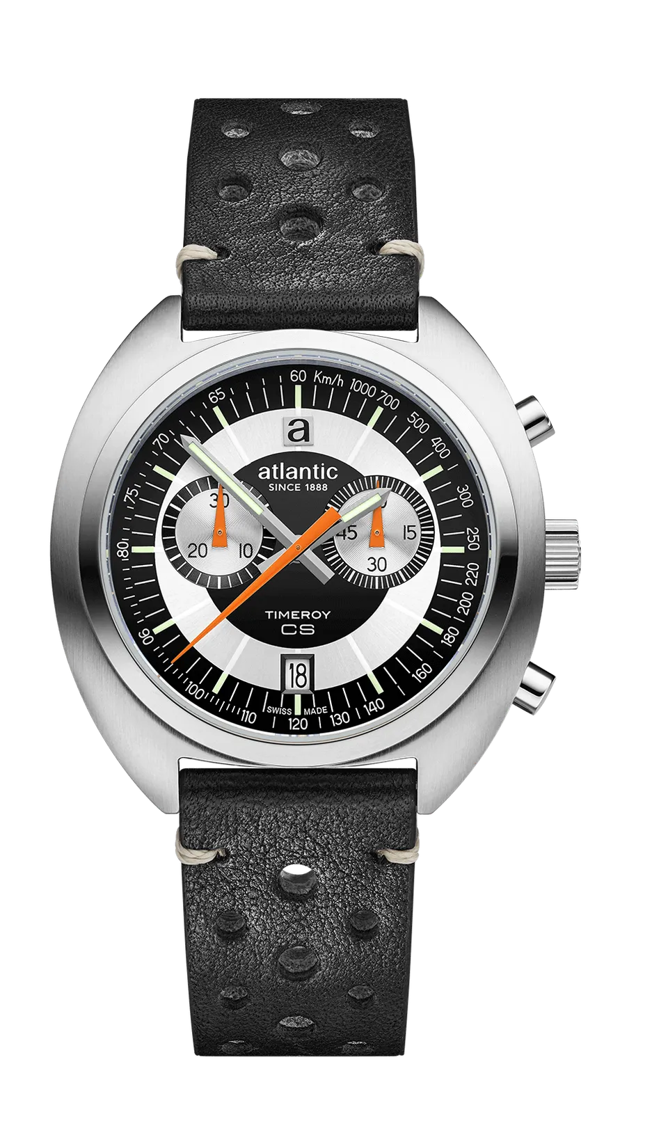 atlantic-watch-timeroy-cs-chrono-herrenuhr-schwarzes-leder image 1