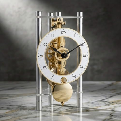 hermle-23024-x40721-dreieck-skelett-tischuhr-arabisch-druck-silber image 6