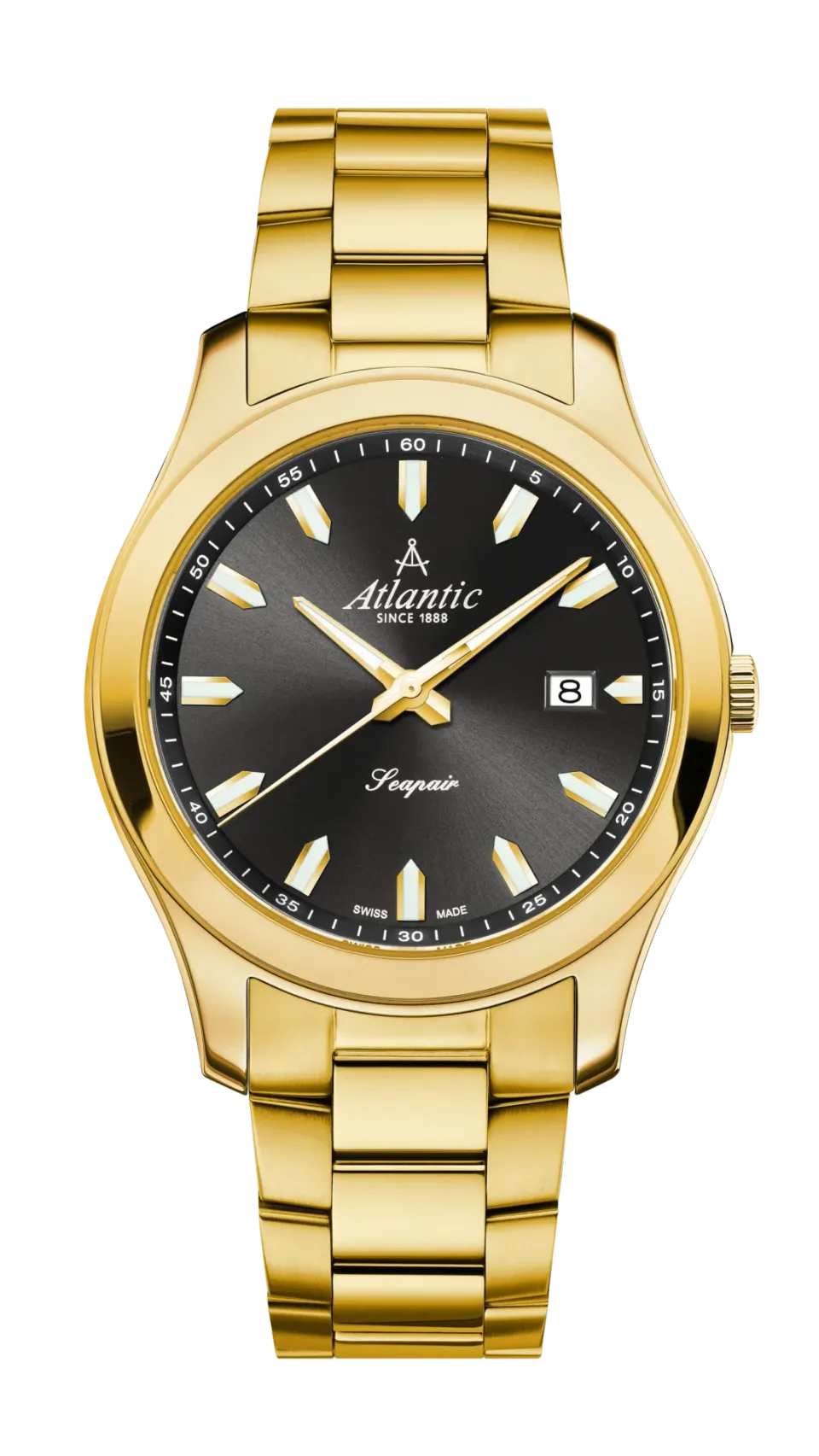 atlantic-watch-seapair-gents-quartz-herrenuhr-schwarz-gelbgold-pvd image 1