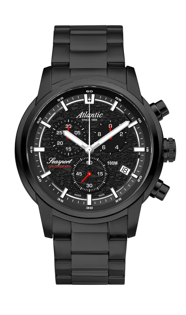 atlantic-watch-seasport-chronograph-black-pvd-46mm image 1