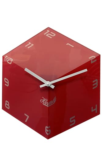 hermle-30107-362100-sechseckuhr-3d-w-rfel-rot-quarz-35-cm-wanduhr image 2