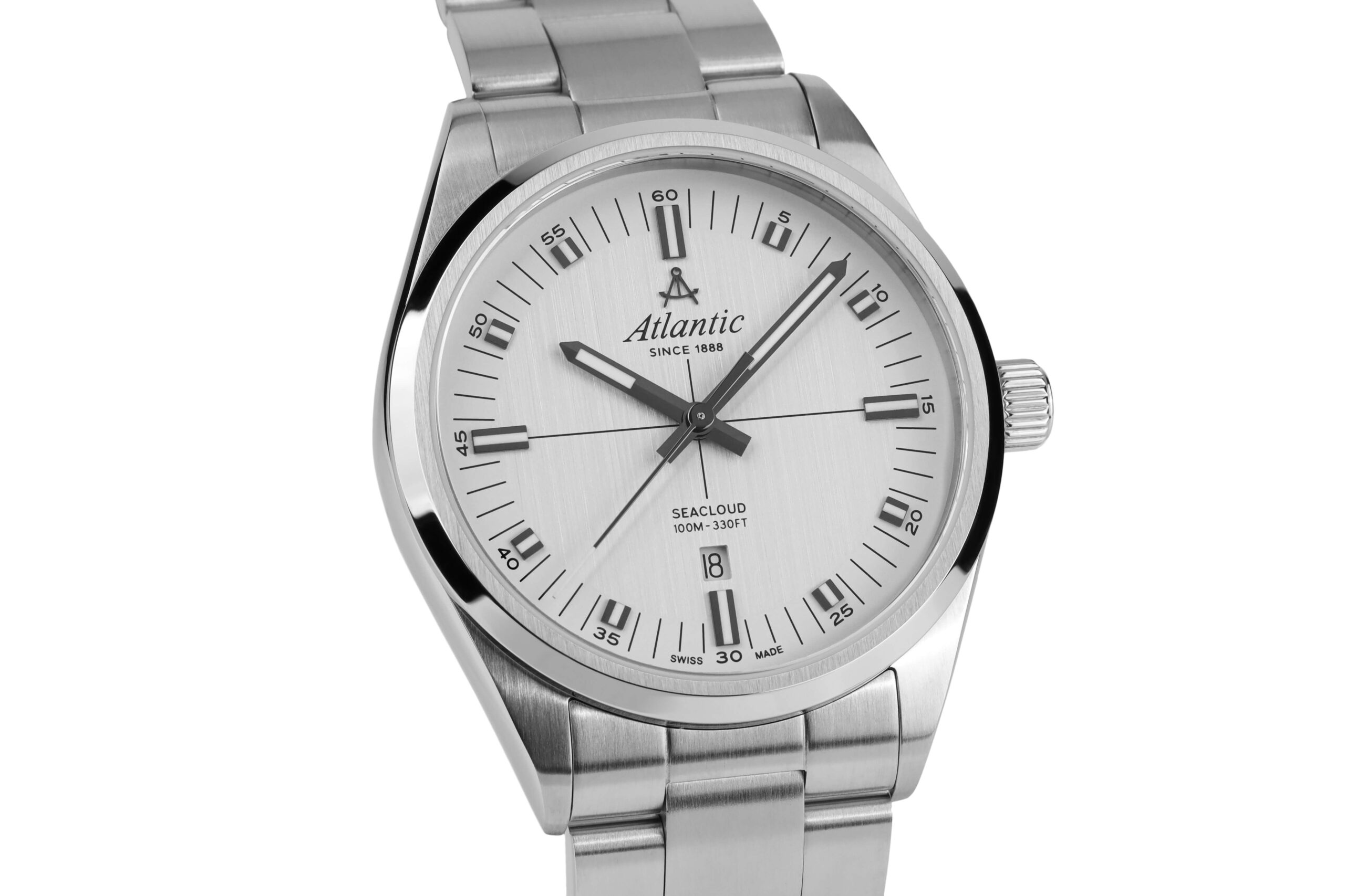 atlantic-watch-seacloud-herrenuhr-silbernes-zifferblatt-metallband image 2