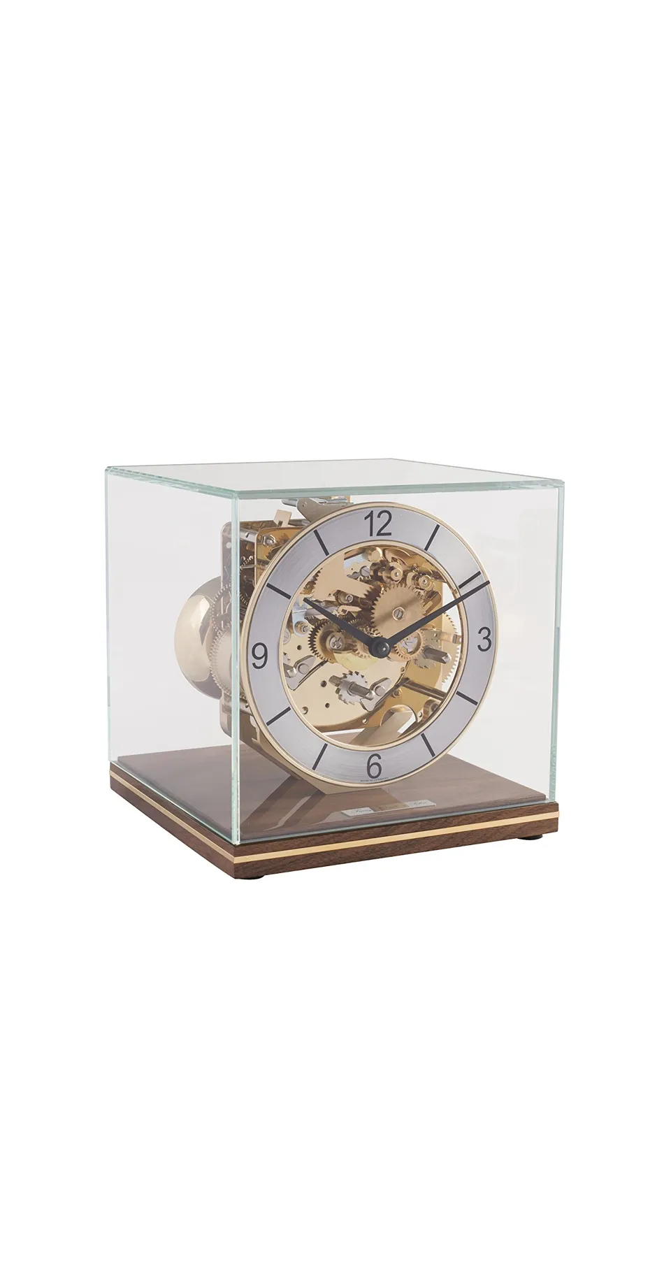 hermle-tischuhr-kubus-minimalistische-tischuhr-mit-messing-zifferblatt image 1