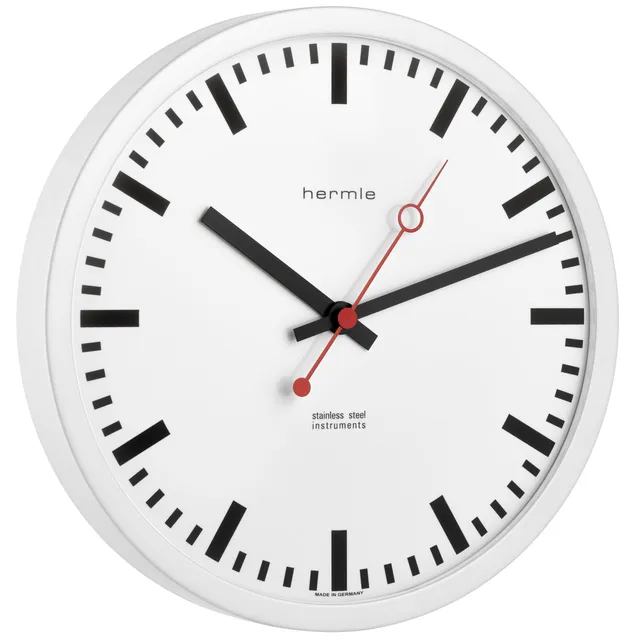 hermle-30471-c50870-grand-central-funk-wanduhr-wei-edelstahl-30-cm image 1