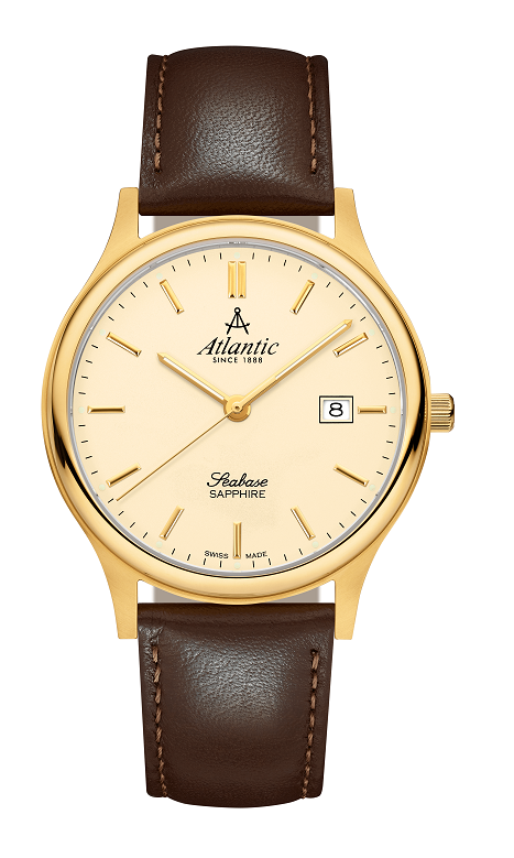 atlantic-watch-seabase-gents-herrenuhr-creme-pvd image 1