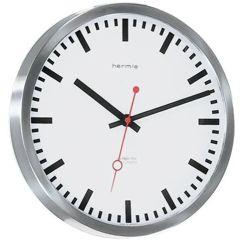 hermle-grand-central-quarz-wanduhr-edelstahl-30-cm-made-in-germany image 1